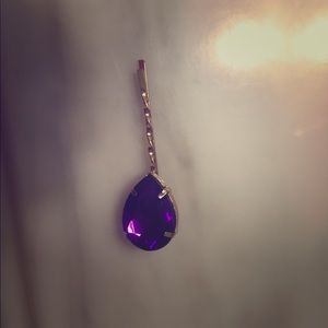 Amethyst gemstone hair pin prom special occasion
